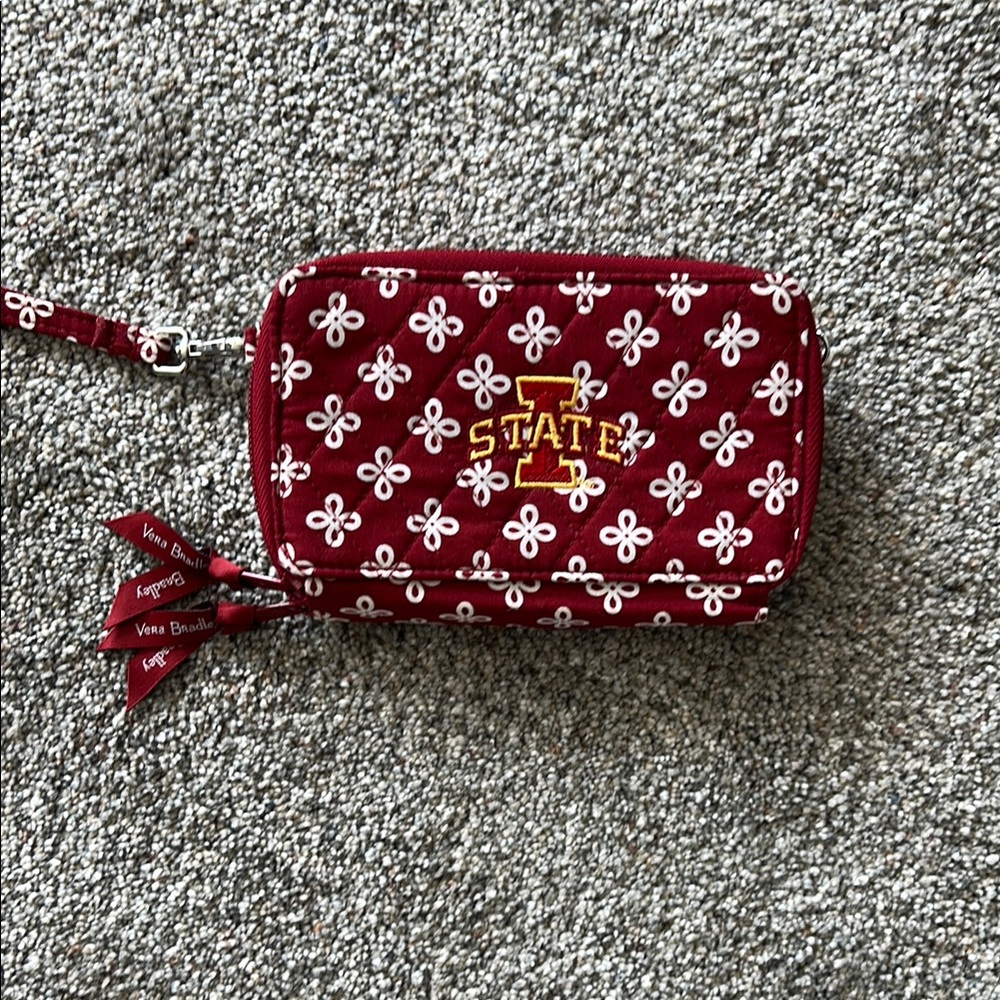Vera Bradley Maroon Quilted Wristlet with Iowa State Logo
